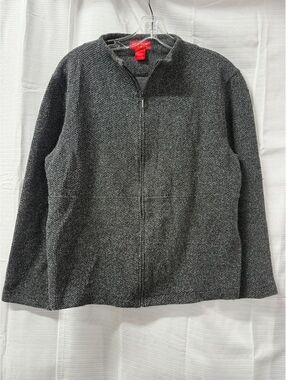 Liz Claiborne Women's Medium Gray Full Zip Sweater Jacket